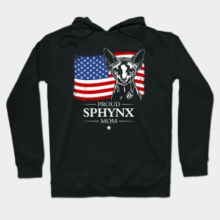 Proud Sphynx Mom American Flag patriotic cat Hoodie